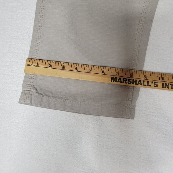 Key Ripstop Dungaree Pants Mens Beige Cargo Utility Work Pants Sz 36 x 30 New - Picture 4 of 16